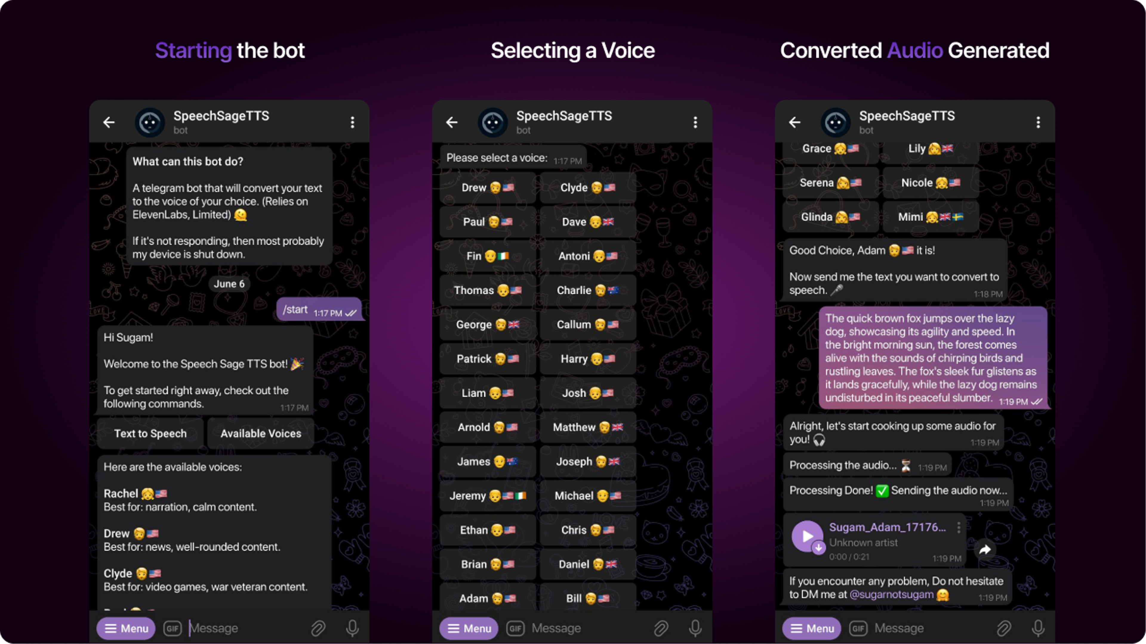 Speech Sage TTS Bot - Telegram Interface