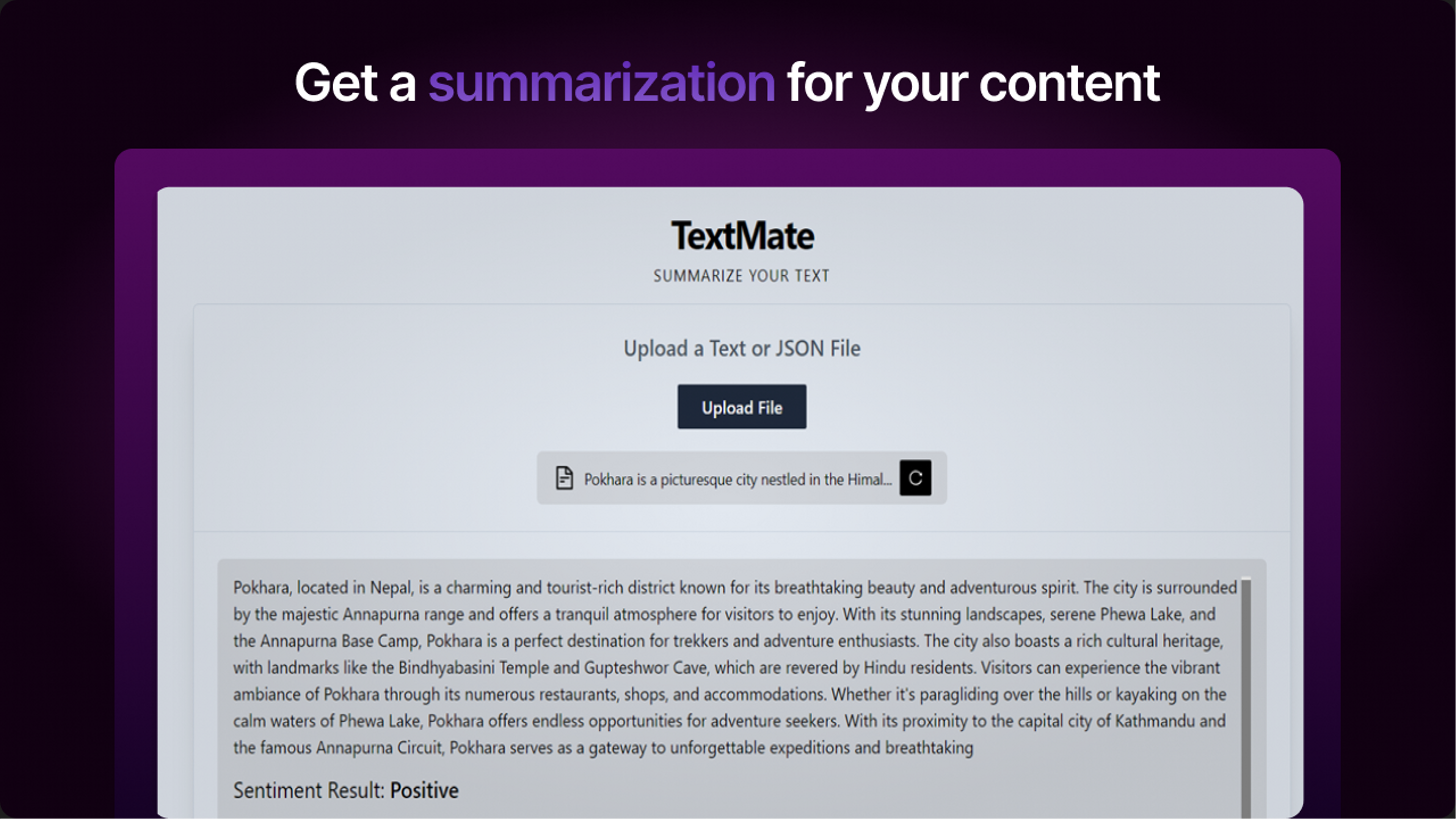 TextMate Summarization