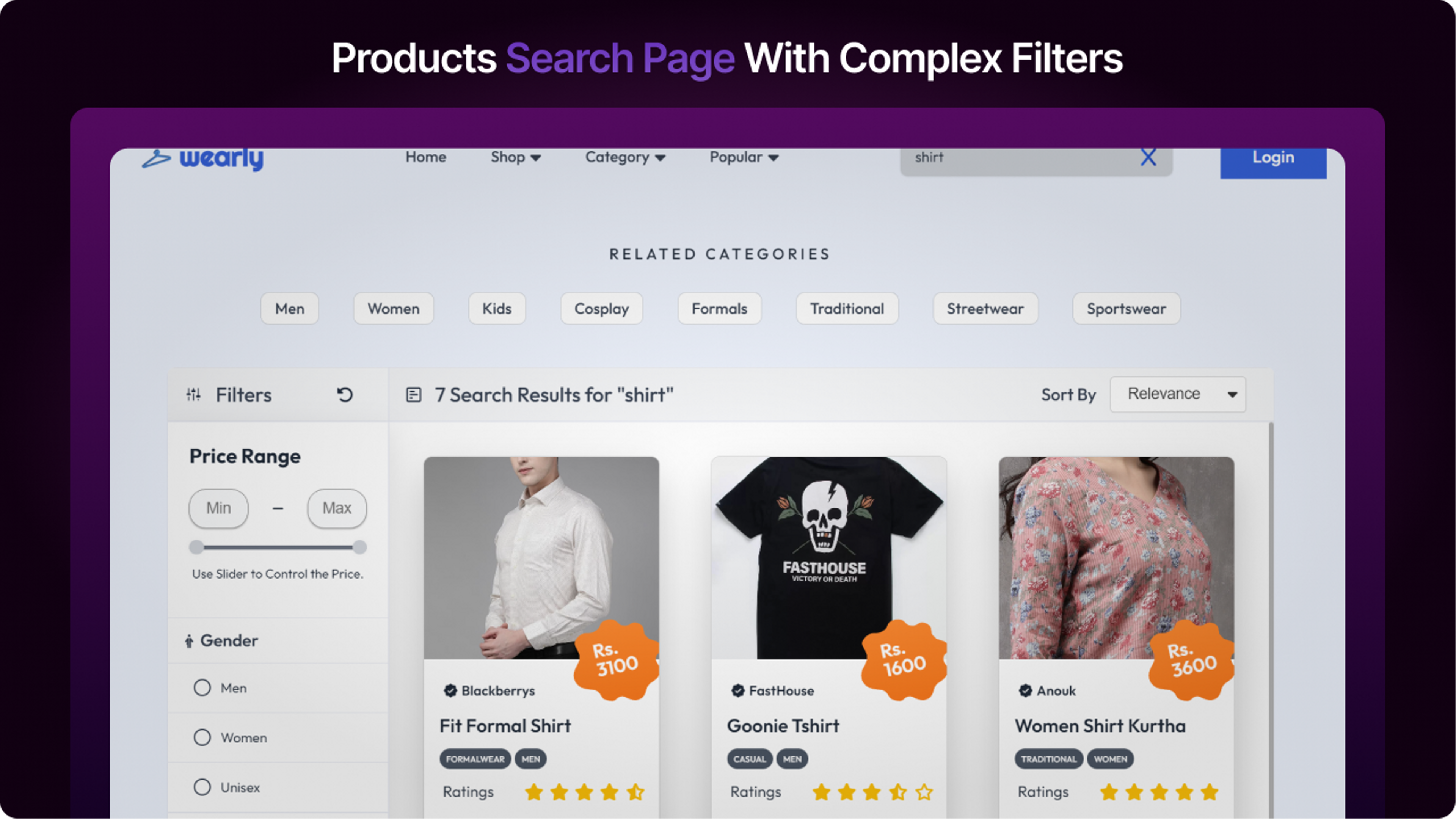 Products Search Page - Wearly Closet