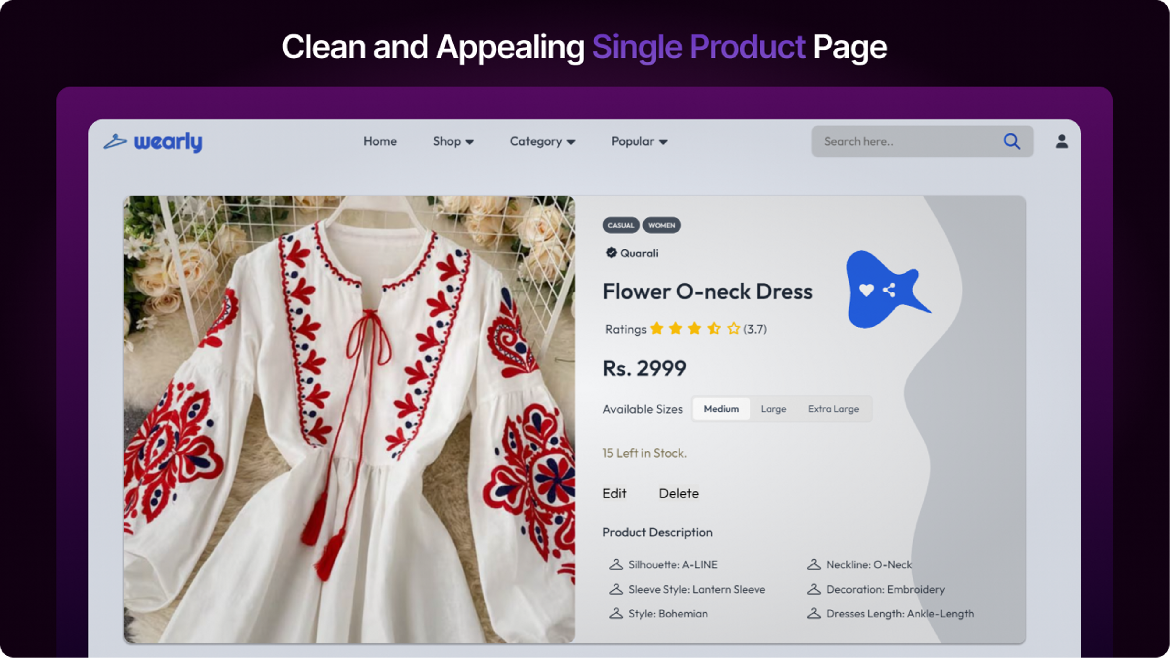 Single Product Page - Wearly Closet